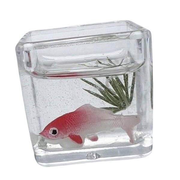 Miniatura 1:12 Vasca con Pesce Koi per Casa delle Bambole DIY in Legno Bianco