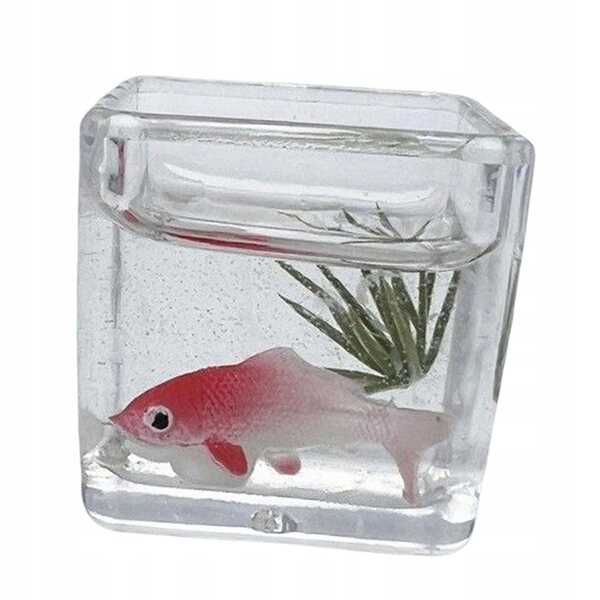 Miniatura 1:12 Vasca con Pesce Koi per Casa delle Bambole DIY in Legno Bianco