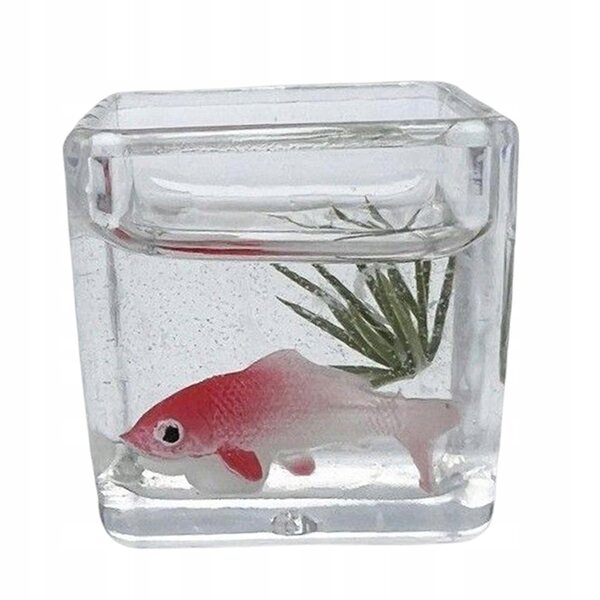 Miniatura 1:12 Vasca con Pesce Koi per Casa delle Bambole DIY in Legno Bianco