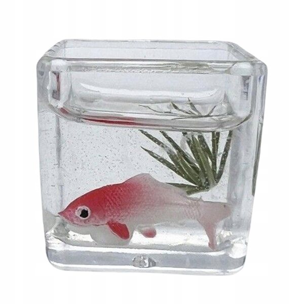 Miniatura 1:12 Vasca con Pesce Koi per Casa delle Bambole DIY in Legno Bianco