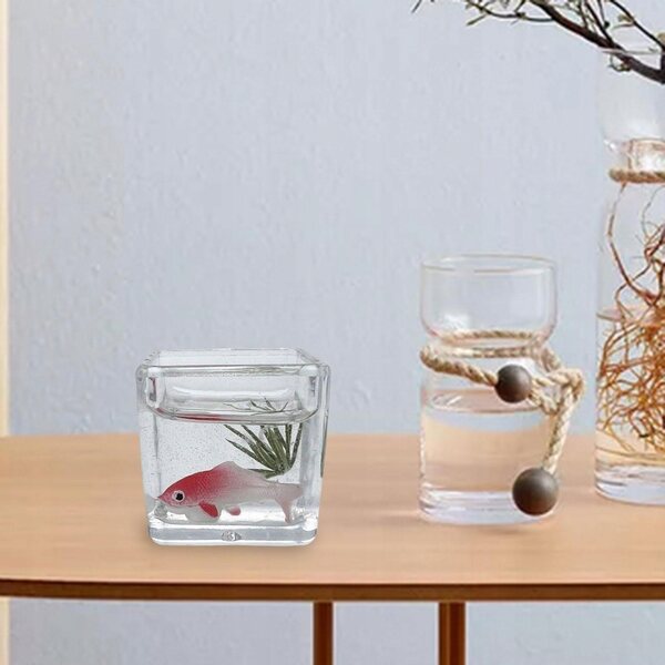 Miniatura 1:12 Vasca con Pesce Koi per Casa delle Bambole DIY in Legno Bianco