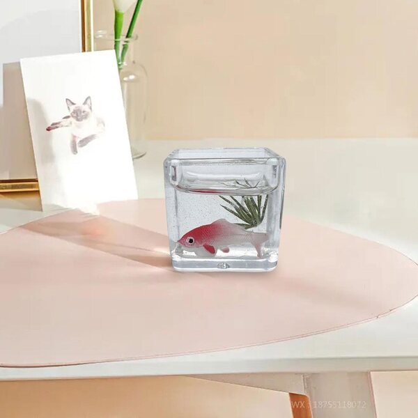 Miniatura 1:12 Vasca con Pesce Koi per Casa delle Bambole DIY in Legno Bianco
