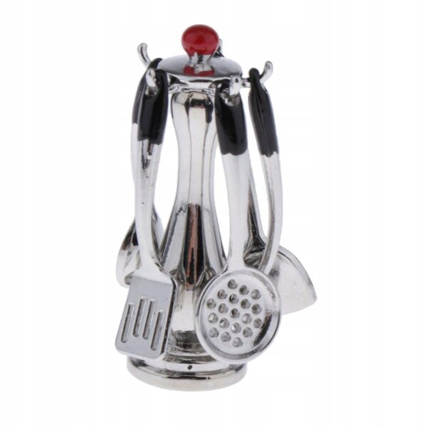 Set miniatura cucina per casa delle bambole con 6 accessori e supporto 1/12