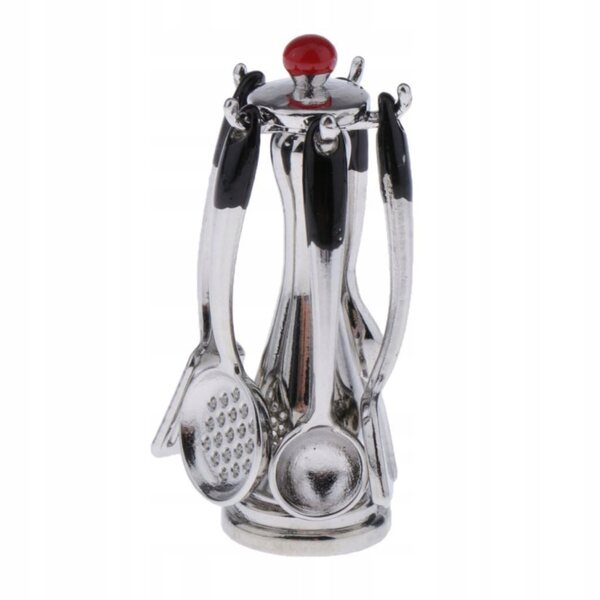 Set miniatura cucina per casa delle bambole con 6 accessori e supporto 1/12