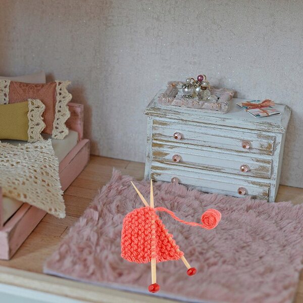 Puppenhaus Miniatur-Strickpullover 1:6 dekorativ rot