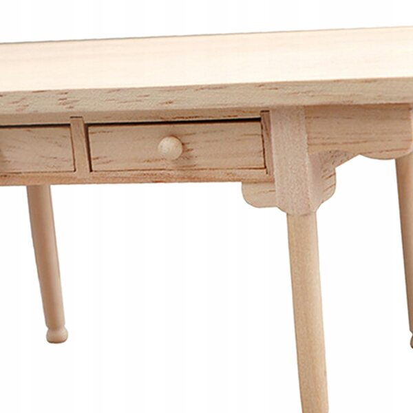Mini tavolino in legno 1:12 per casa delle bambole - arredo non verniciato