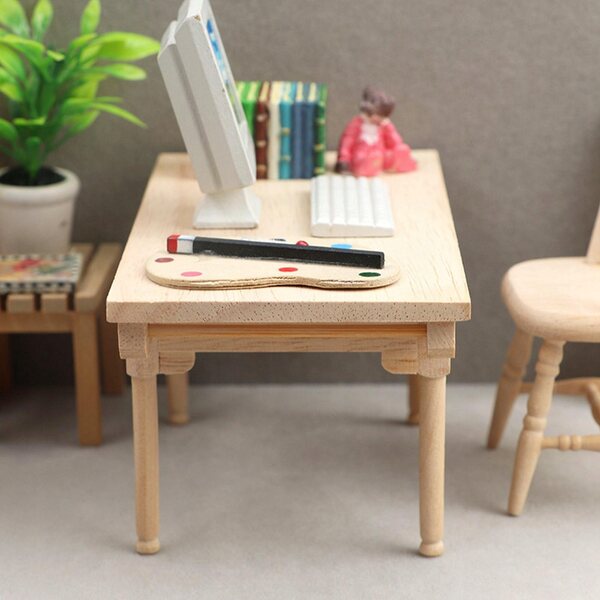 Mini tavolino in legno 1:12 per casa delle bambole - arredo non verniciato