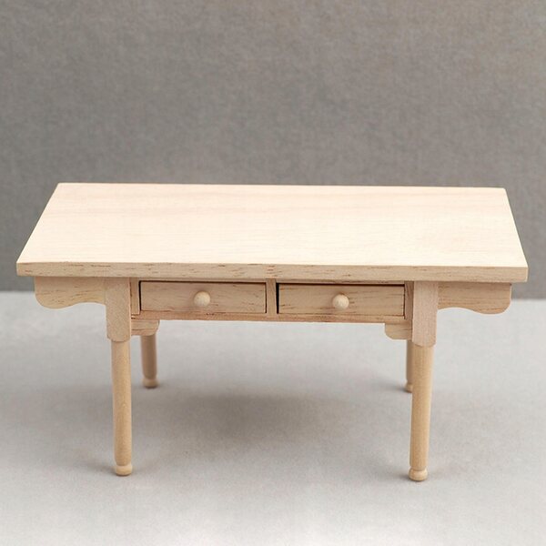 Mini tavolino in legno 1:12 per casa delle bambole - arredo non verniciato