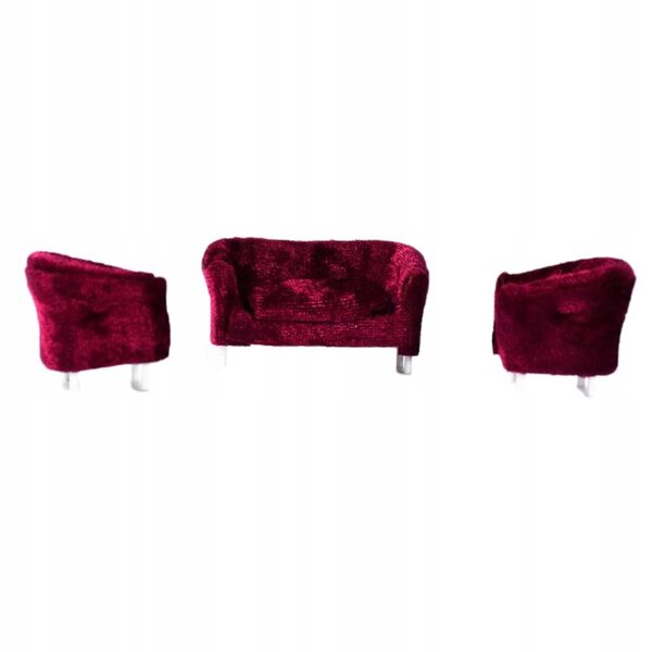 1/20 Puppenhaus-Flanell-Doppelsofa – rote Miniatur-Accessoires