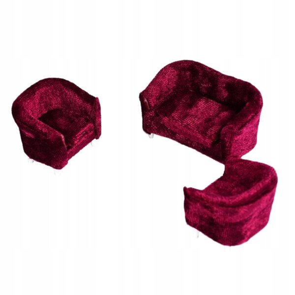 1/20 Puppenhaus-Flanell-Doppelsofa – rote Miniatur-Accessoires