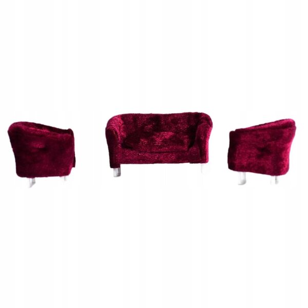1/20 Puppenhaus-Flanell-Doppelsofa – rote Miniatur-Accessoires