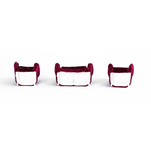 1/20 Puppenhaus-Flanell-Doppelsofa – rote Miniatur-Accessoires