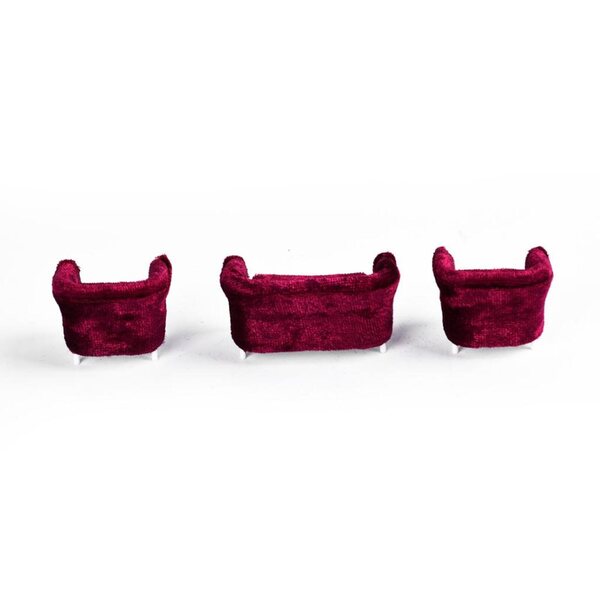1/20 Puppenhaus-Flanell-Doppelsofa – rote Miniatur-Accessoires