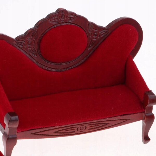 Retro stil sofa og lænestole Dukkehusmøbler Miniature Sæt 1/12