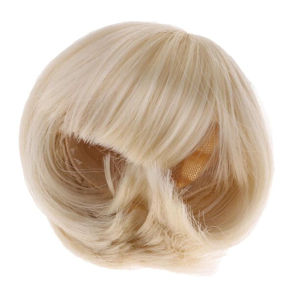 Peruca sintetica 1/4 BJD capelli corti ricci per bambole Bobo Doll 18 cm