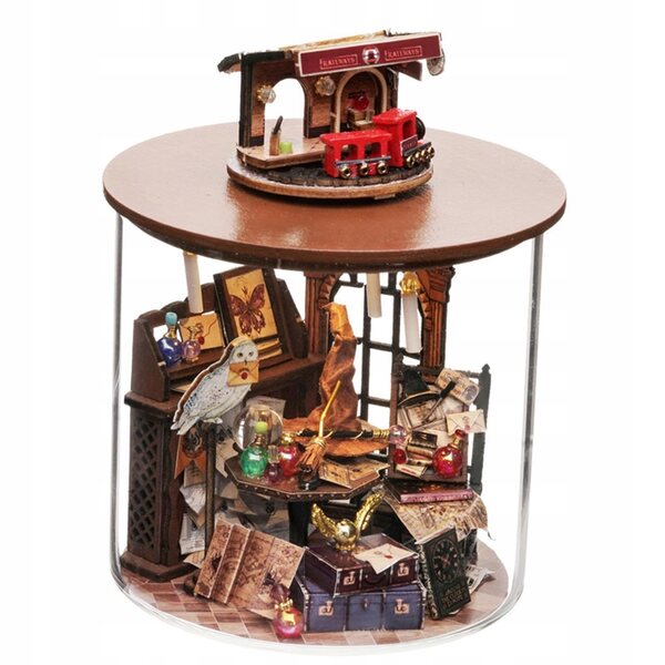 Casa delle bambole in legno fai-da-te con accessori per mobili - set 3D in miniatura