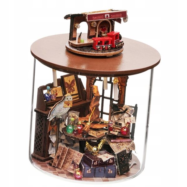 Casa delle bambole in legno fai-da-te con accessori per mobili - set 3D in miniatura