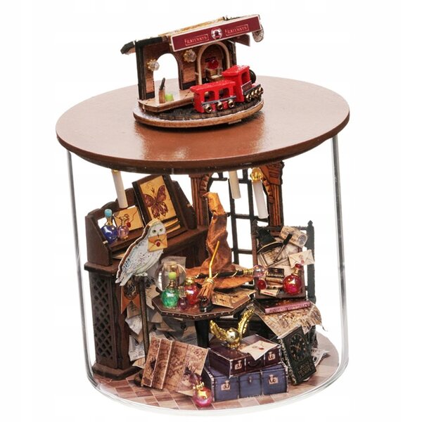 Casa delle bambole in legno fai-da-te con accessori per mobili - set 3D in miniatura