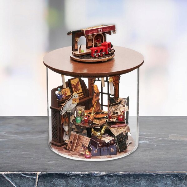 Casa delle bambole in legno fai-da-te con accessori per mobili - set 3D in miniatura