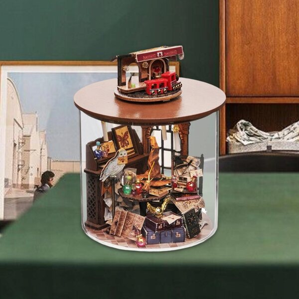 Casa delle bambole in legno fai-da-te con accessori per mobili - set 3D in miniatura