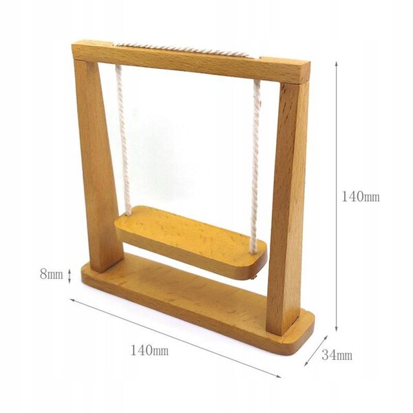 Holzschaukelminiatur für Puppenhäuser 1/12 1/6 – dekoratives Accessoire
