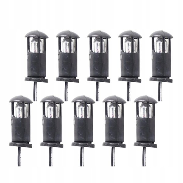 Set 10 Lampioni LED Miniatura per Diorami e Paesaggi in Scala 1:87 H14mm