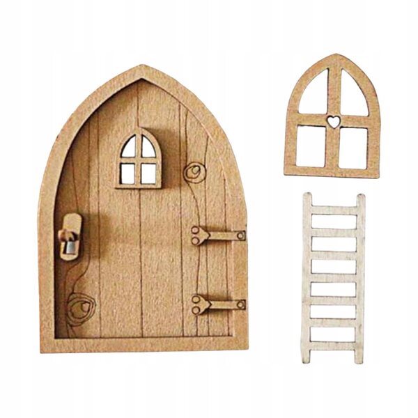Miniaturmöbel und Zubehör aus Holz für Puppenhäuser im Maßstab 1:12, Set C