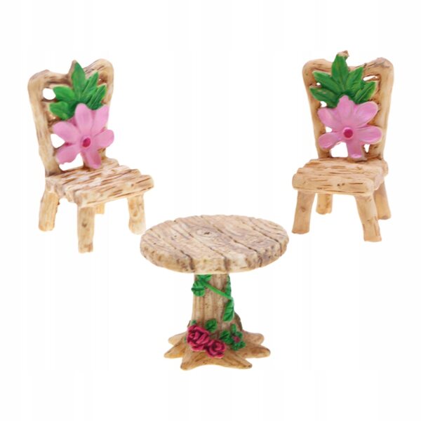 1:12 Miniatur-Tisch- und Stuhl-Set im europäischen Stil für Puppenhaus