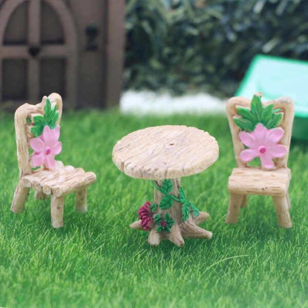 1:12 Miniatur-Tisch- und Stuhl-Set im europäischen Stil für Puppenhaus