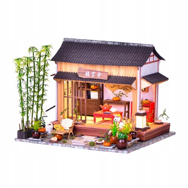 Casa in stile cinese fai da te con illuminazione a LED, set da montare