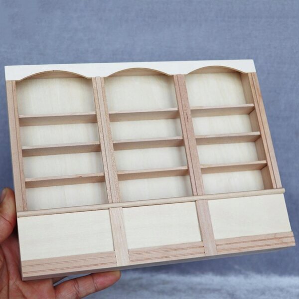 Mini 1/12 Puppenhaus-Geschenk aus Holz, unbemaltes dekoratives Regal