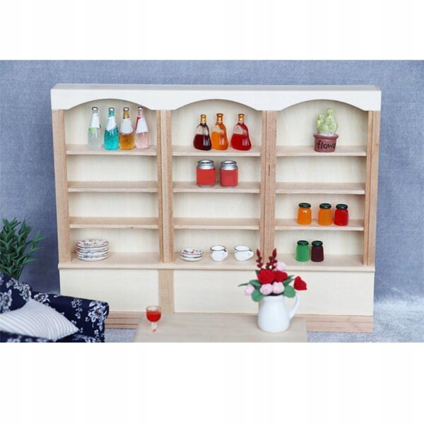 Mini 1/12 Puppenhaus-Geschenk aus Holz, unbemaltes dekoratives Regal