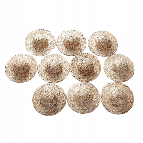 Set 10 cappelli miniatura melone in paglia fatti a mano per bambole Blythe e altre