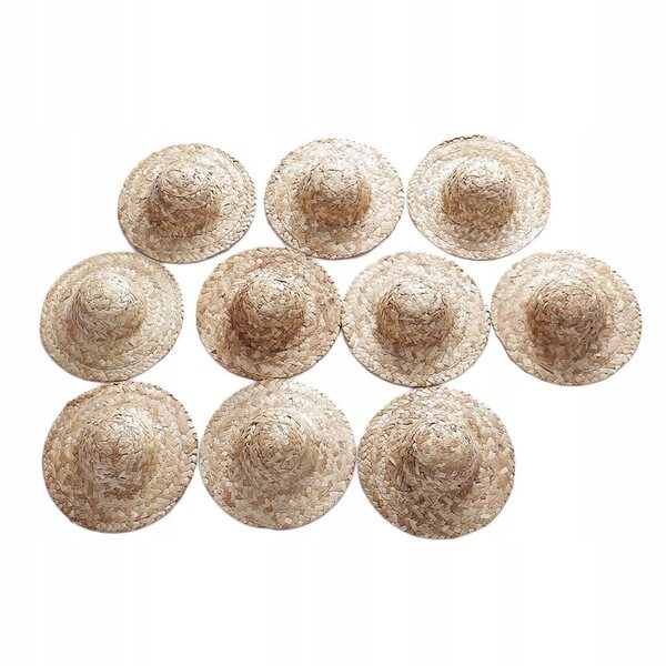 Set 10 cappelli miniatura melone in paglia fatti a mano per bambole Blythe e altre