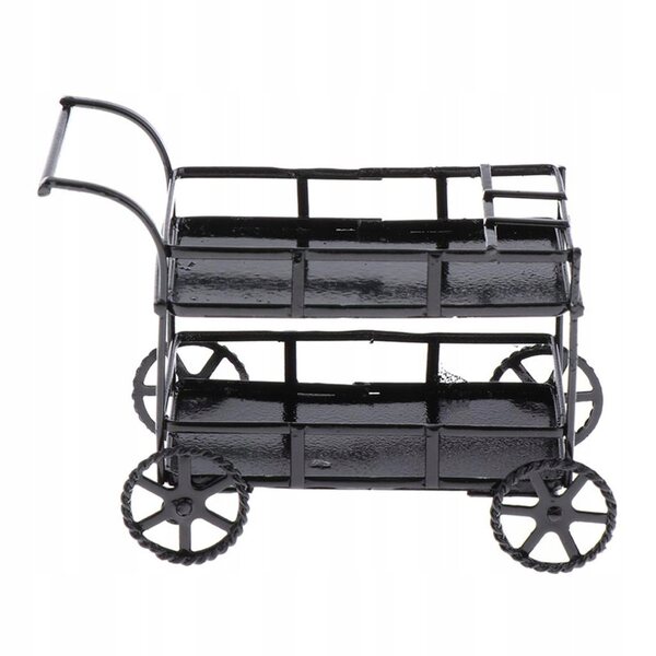 Miniatura carrello da cucina in metallo per casa delle bambole 1/12, design elegante