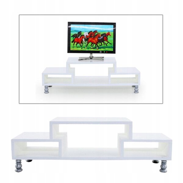 Miniatura 1/12 Mobile Porta TV per Casa delle Bambole in Resina di Alta Qualità