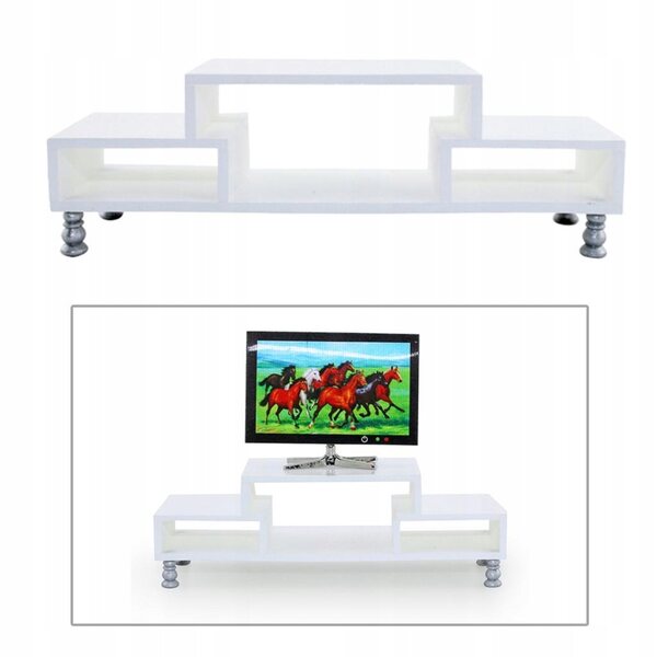 Miniatura 1/12 Mobile Porta TV per Casa delle Bambole in Resina di Alta Qualità
