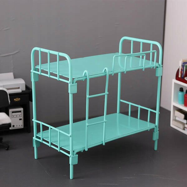1:12 Puppenhaus-Miniatur-Etagenbett mit Metallleiter