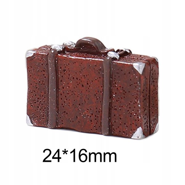 Mini valise vintage en résine pour maison de poupée, accessoire déco années 70/80