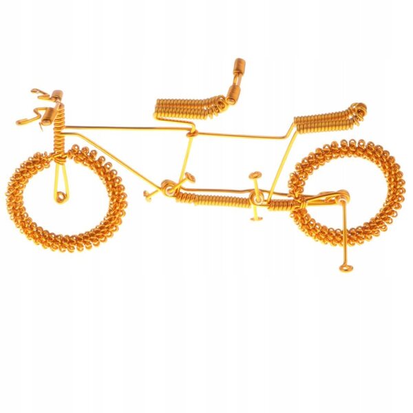 Goldene handgefertigte Metall-Tandem-Fahrradmodell-Tischdekoration