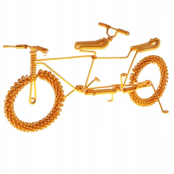 Goldene handgefertigte Metall-Tandem-Fahrradmodell-Tischdekoration