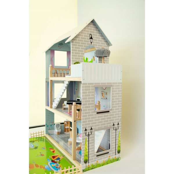 Małgosia Puppenhaus 83 cm mit Garten, Möbeln und LED-Beleuchtung