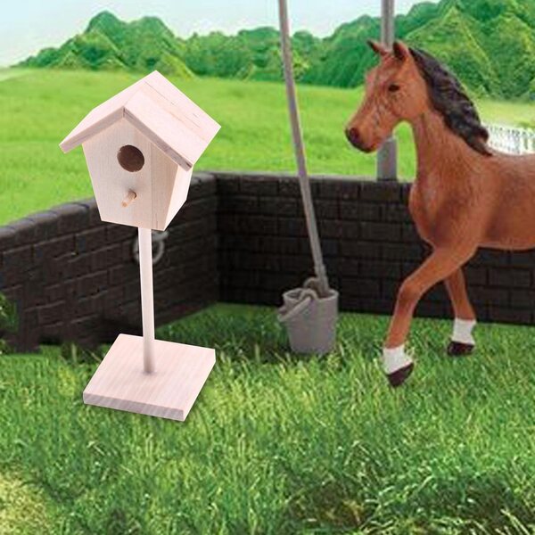 Miniatura casa per uccelli 1:12 in legno per giardino delle fate e bambole