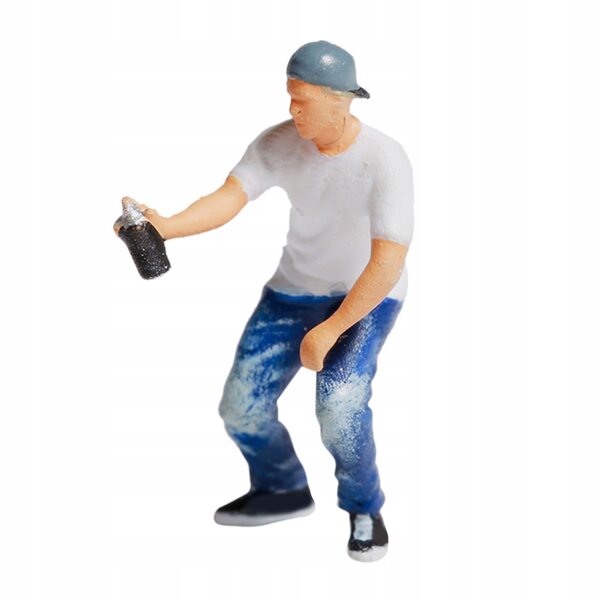 1:87 Harz-Dioramafigur, realistisches weißes Jungenmodell