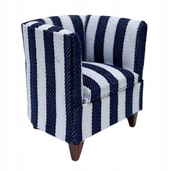 KingLine Miniatur-Sofa mit blauen Streifen im Maßstab 1:12 für das Puppenhaus