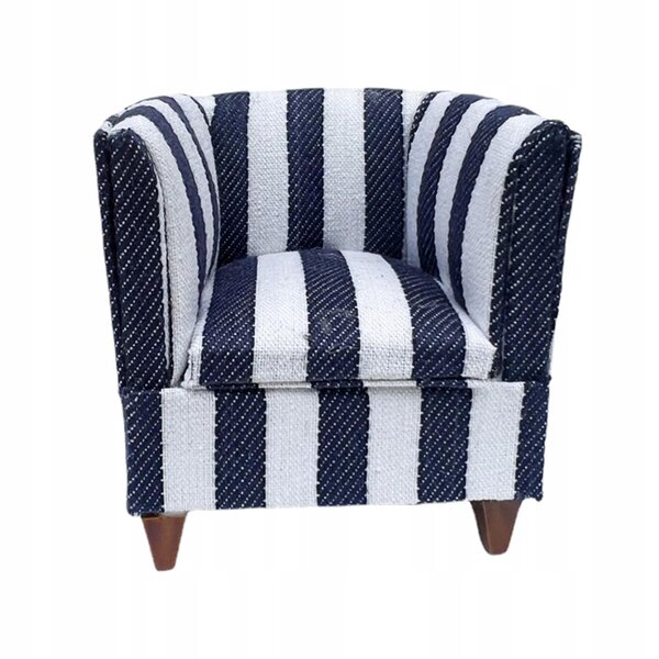 KingLine Miniatur-Sofa mit blauen Streifen im Maßstab 1:12 für das Puppenhaus