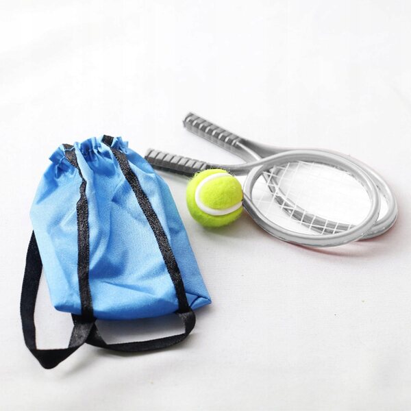 KingLine Puppenhaus-Miniatur-Tennis-Set 1:12 Silber von hoher Qualität