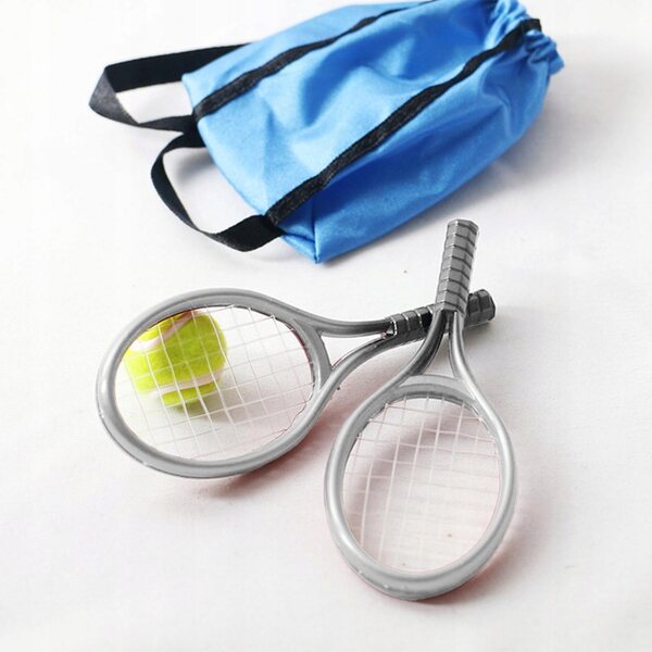 KingLine Puppenhaus-Miniatur-Tennis-Set 1:12 Silber von hoher Qualität