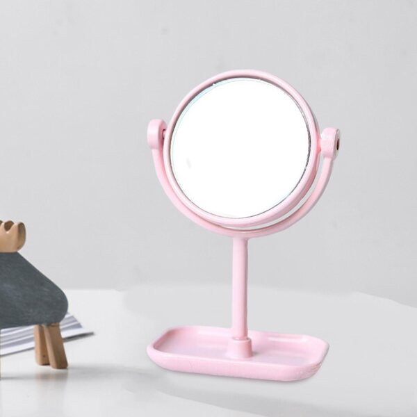 1:12 Minispiegel für Puppenhaus, rosafarbenes Deko-Accessoire aus Holz