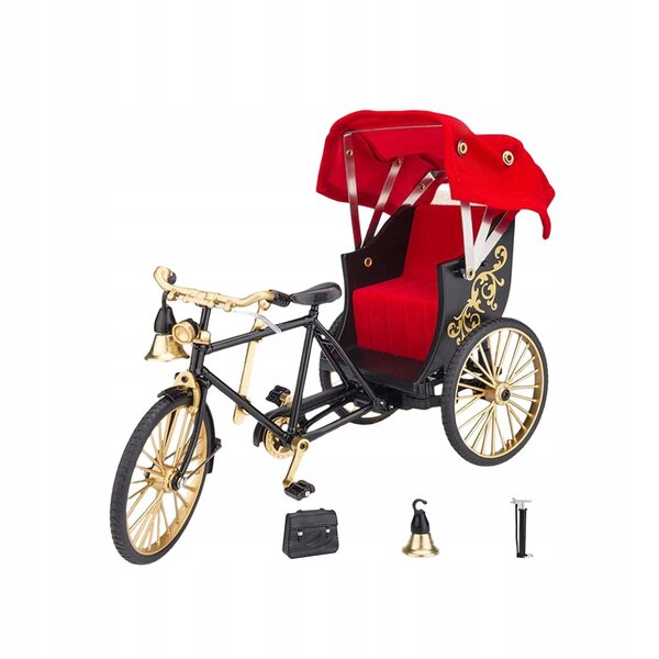 Modello in Metallo Rickshaw Retrò Gold Scala 1:12 Decorazione Vintage